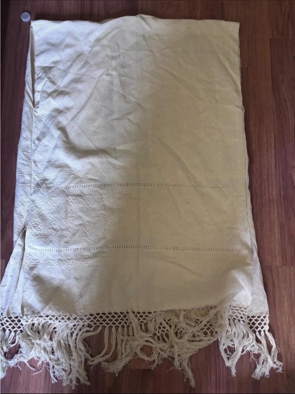 Textured Cream Fringe Coverup